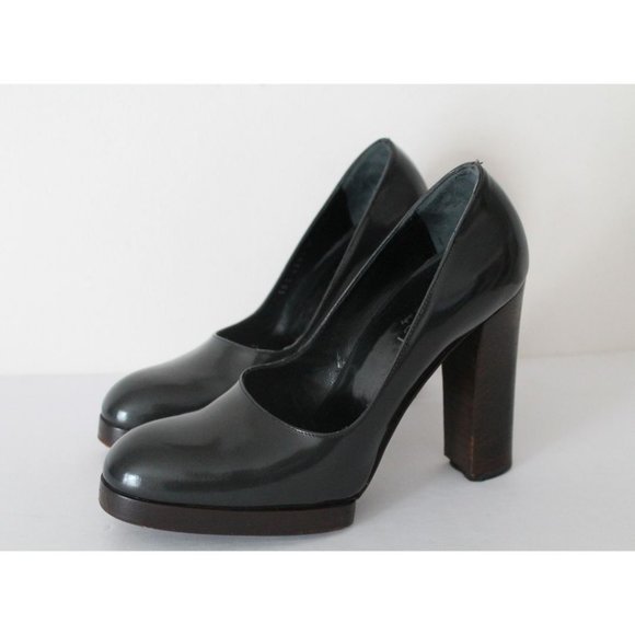 Gucci by Tom Ford 1998 F/W Runway Leather Pumps Dark Grey Size 6.5 Vintage - Picture 2 of 10